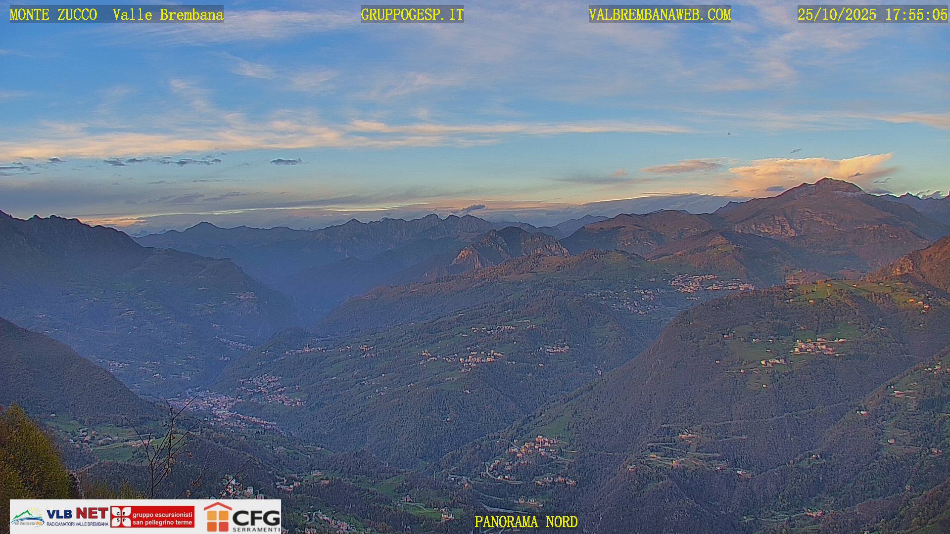 Webcam Monte Zucco – Panorama Orobie Nord visto dal Monte Zucco