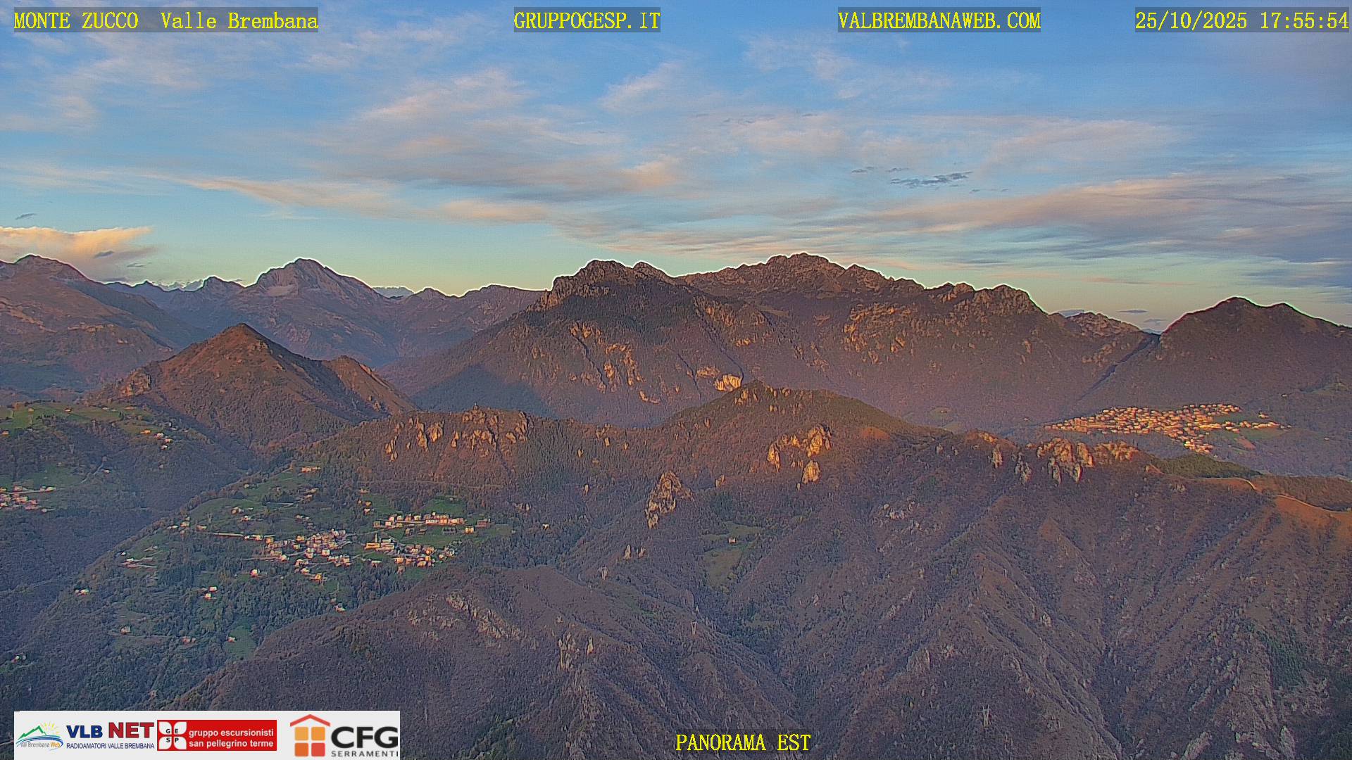 Webcam Monte Zucco – Panorama Orobie Est visto dal Monte Zucco