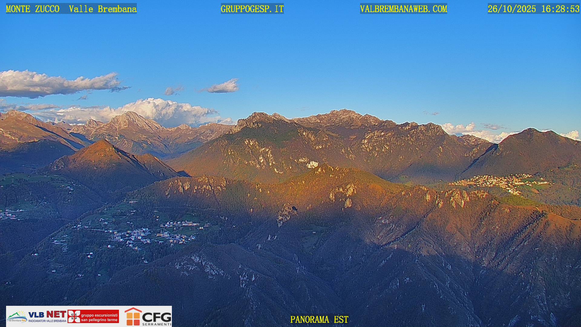 Webcam Monte Zucco – Panorama Orobie Est visto dal Monte Zucco