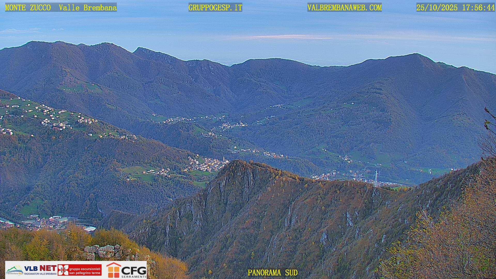 Webcam Monte Zucco – Panorama Orobie Sud visto dal Monte Zucco