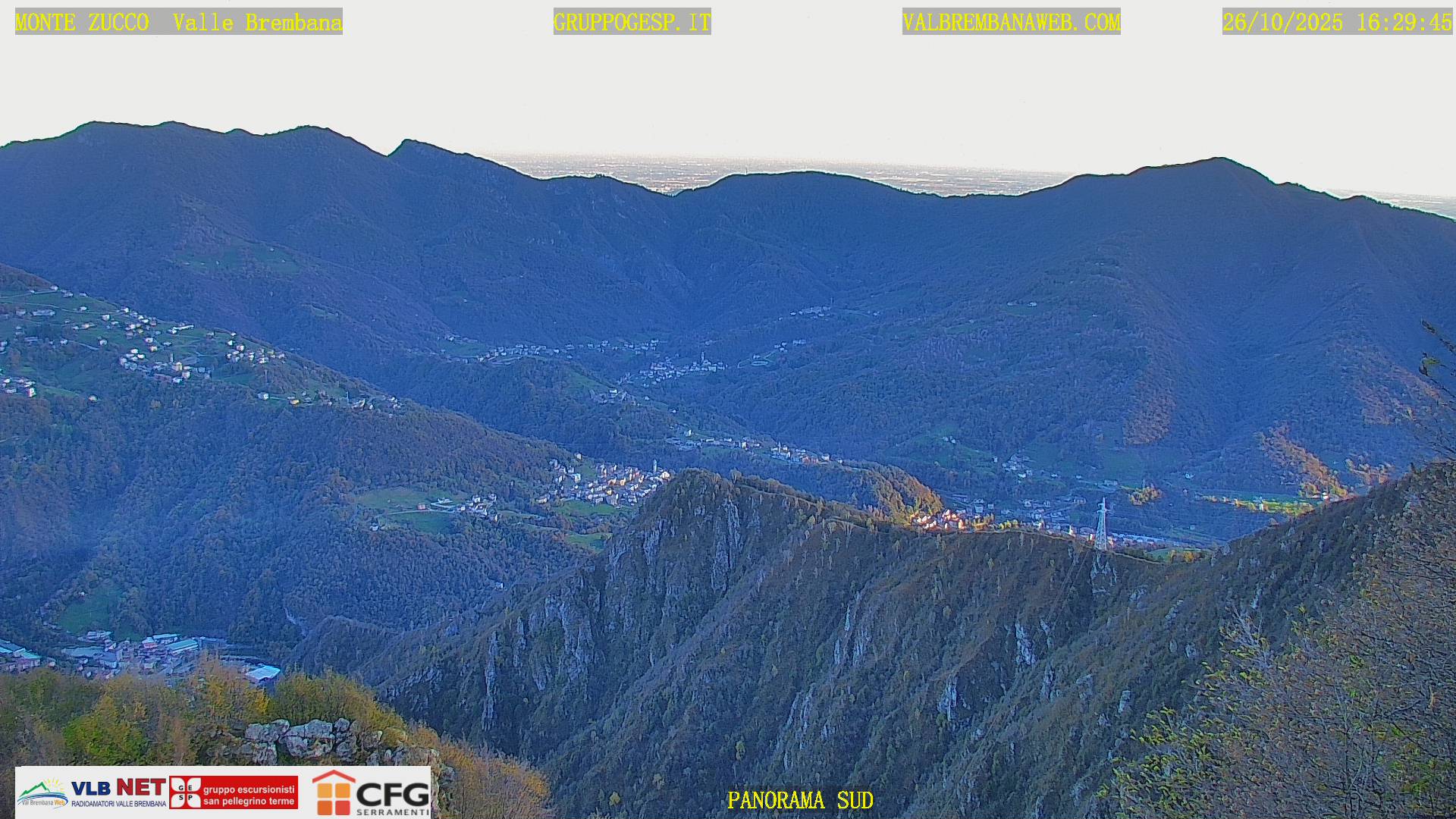 Webcam Monte Zucco – Panorama Orobie Sud visto dal Monte Zucco