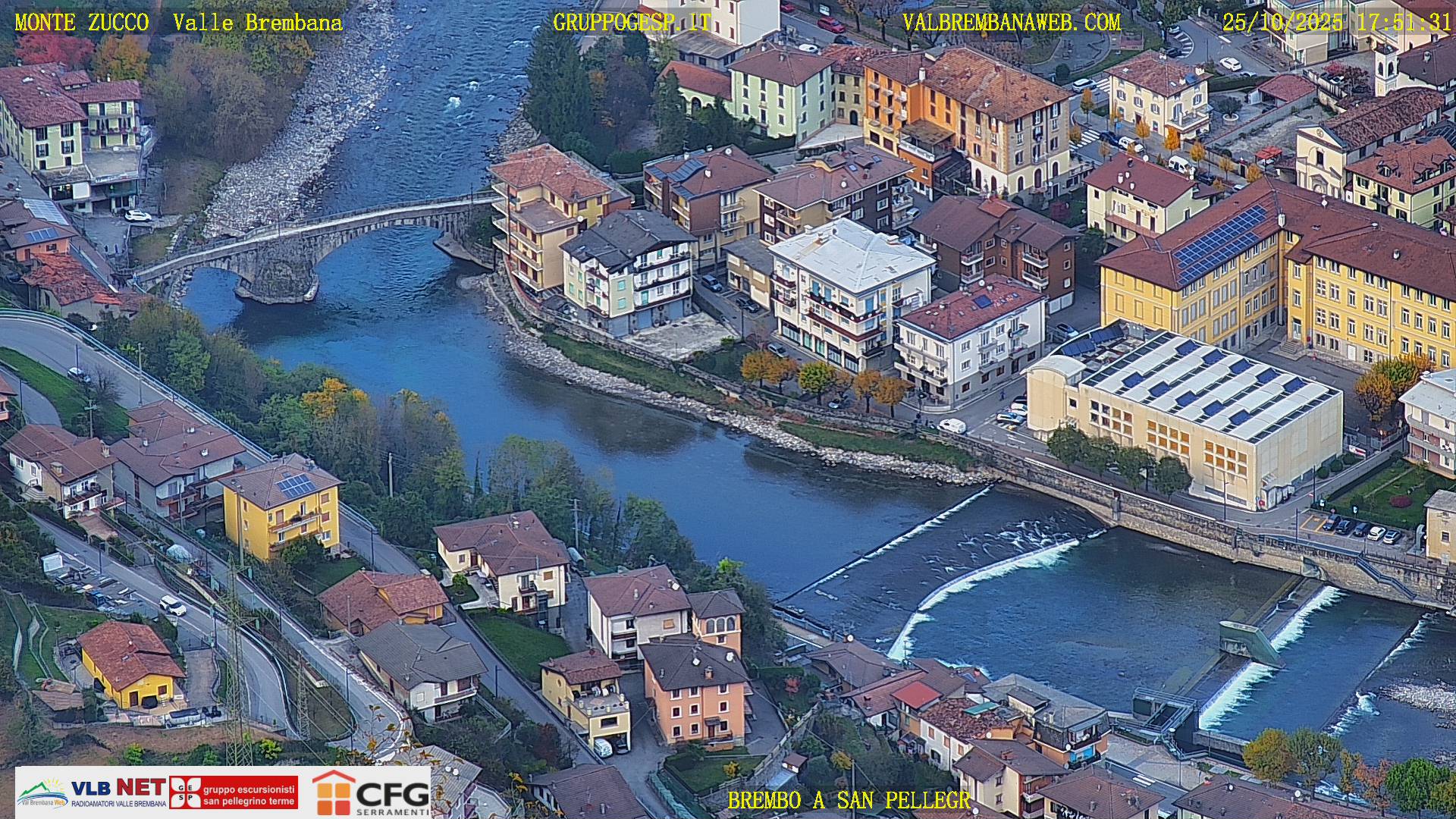 Webcam Monte Zucco – Monitoraggio fiume Brembo a San Pellegrino Terme (Ponte vecchio e Diga)